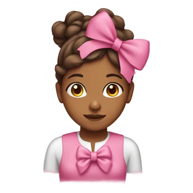 Brownskin girl with a pink bow in her head sticker