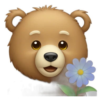 Bear with a flower sticker