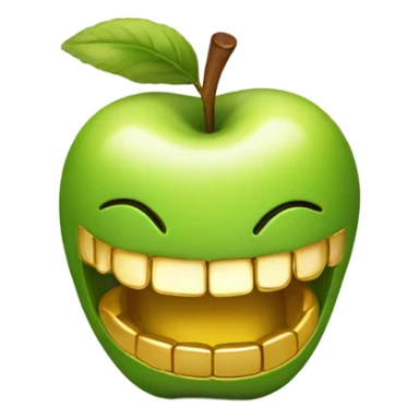 Apple with gold teeth  sticker
