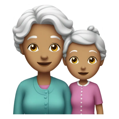 Grandma and granddaughter together  sticker