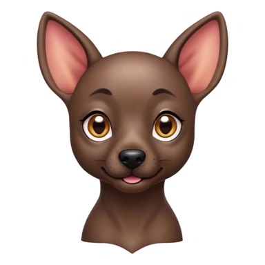 Cinematic Cute Xoloitzcuintle dog Portrait Emoji, Head tilted playfully and inquisitively, featuring smooth, hairless ebony skin with distinctive, artistic wrinkles, round, sparkling dark eyes filled with curiosity, Simplified yet irresistibly adorable features, highly detailed, glowing with a warm, friendly glow, high shine, affectionate and spirited, stylized with a touch of whimsy, bright and endearing, soft glowing outline, capturing the essence of a mischievous yet loving companion, so playful it feels like it could trot out of the screen and into your arms! sticker