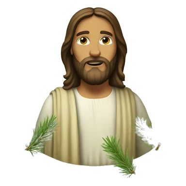 Jesus with pines sticker