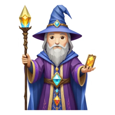 fantasy magic tarot card low poly sticker