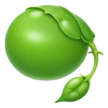A green pea, round and bright sticker