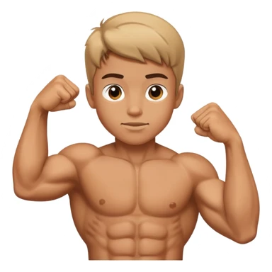 boy showing his biceps sticker