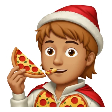 Create a man in a costume eating pizza sticker