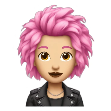 woman punk hair pink sticker