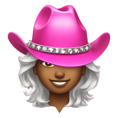 Disco ball wearing a pink cowgirl hat sticker