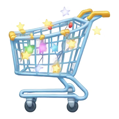 shopping cart wrapped in twinkle lights  sticker