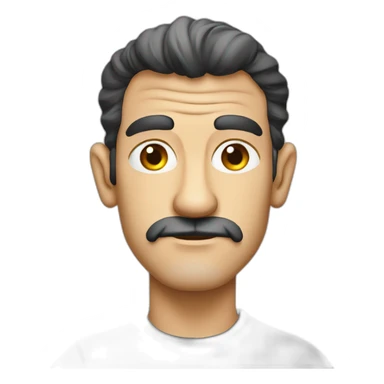 thin face antonio banderas cartoon wearing shirt sticker