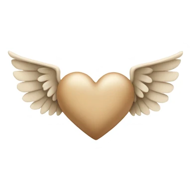 Beige heart with wings sticker