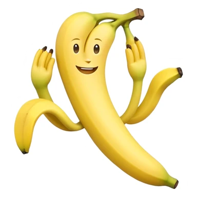 Banana with face and arms and legs sticker