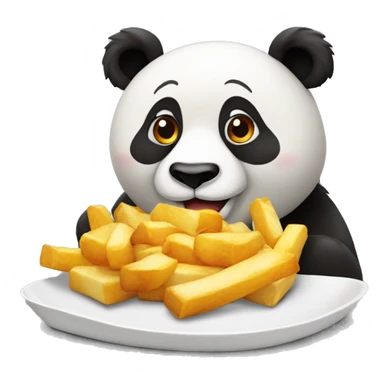 Potine qui porte un panda qui mange de la poutine  sticker