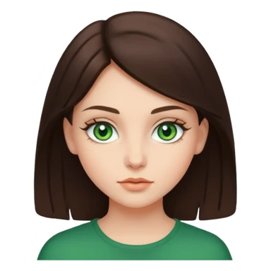 brunette girl with green eyes sticker