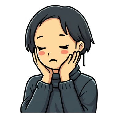 Hands around neck crying sticker