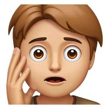 emoji panicked face while rubbing temple sticker