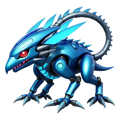  exotic futuristic modern cyber-Fakémon-Digimon-Vernid-creature sticker
