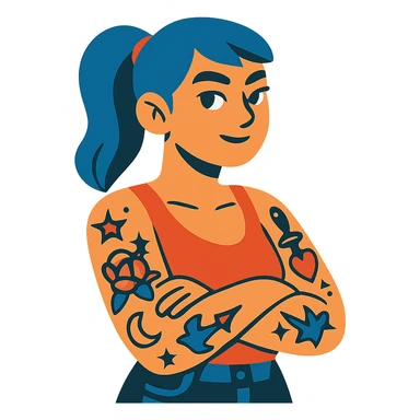 tattooed girl sticker