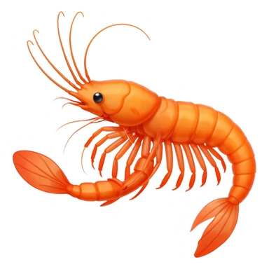 simple and cute orange shrimp sticker