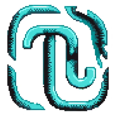 TikTok logo with black and turquoise glitch effect sticker