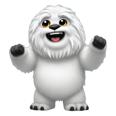 Happy wampa waving sticker