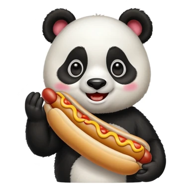 panda holding single hotdog sticker