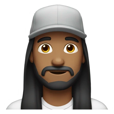Guy with long dark hair in a cap sticker