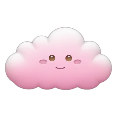 Cloud around pastel pink hearts sticker