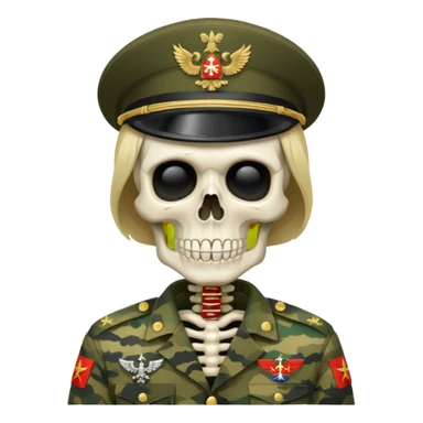 generate a ultra realistic skeleton in Russian military camouflage sticker