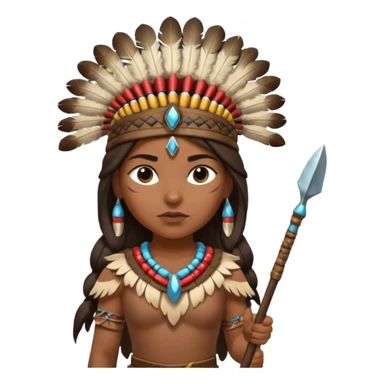 Native American girl warrior  sticker