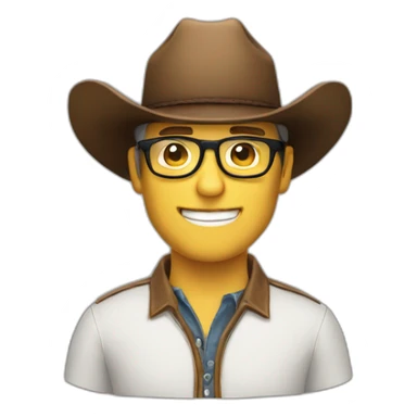 white man with cowboy hat and glasses sticker