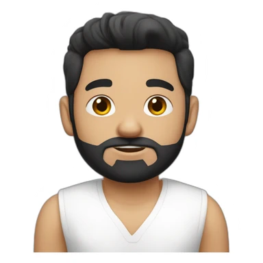 white skin indian in plain white shirt with sleeve up and quiff black hair and light beard avatar sticker