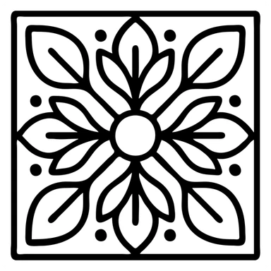 stencil pattern in African floral style sticker