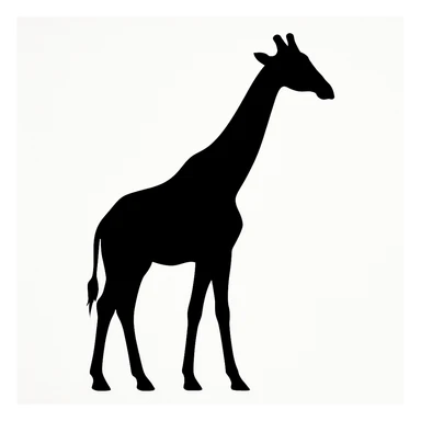Giraffe black silhouette white background sticker