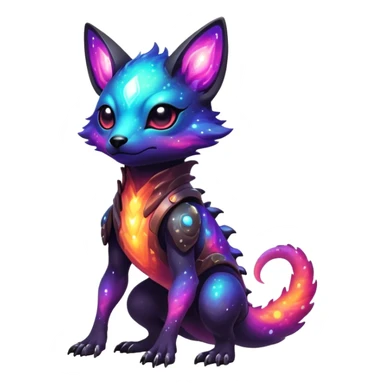 Epic Edgy Cute Colorful Vibrant Dark Nebula Modern Vernid-Protogen-creature-animal, full body sticker