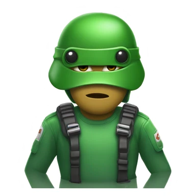sapo com um capacete  verde sticker