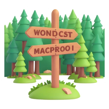 wooden signpost in forest sticker