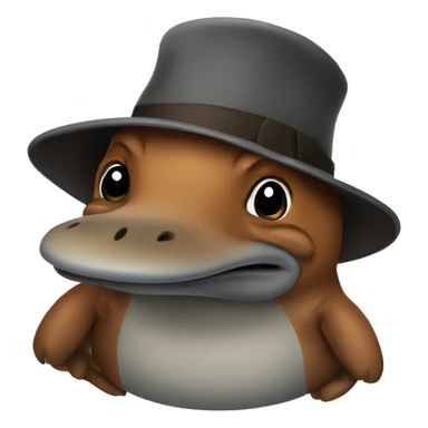 Platypus wearing a hat sticker