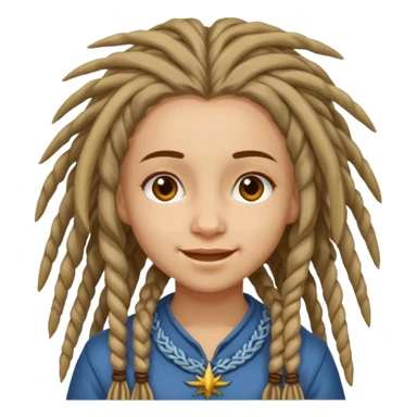 slavic girl with dreadlocks sticker