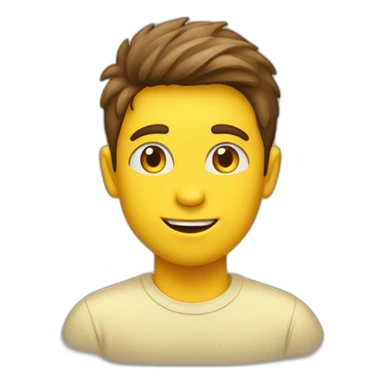 Een bruine jongen met een volledig licht geel t shirt sticker