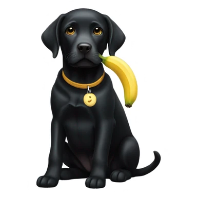 Black lab with banana  sticker