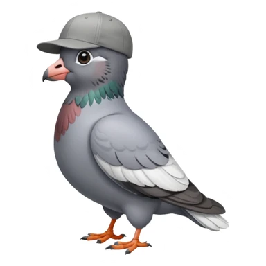 Full body pigeon wearing a ball cap sticker