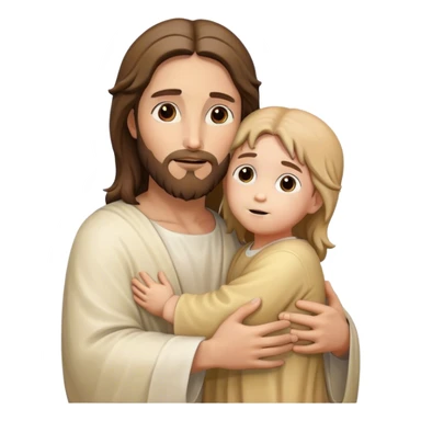 jesus christ hugging a child sticker