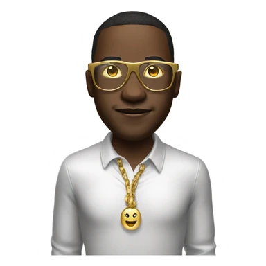 3d realistic full body yung man gold glasses  sticker