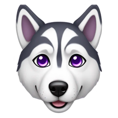 husky dog with purple eyes sticker