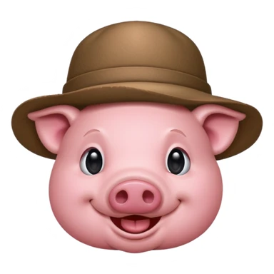 pig wear hat sticker