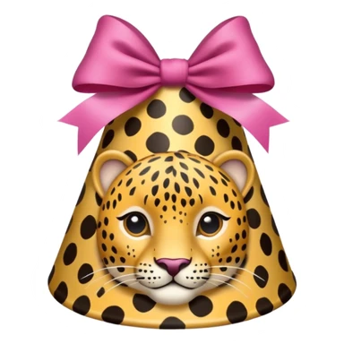 birthday hat with a bow, animal print pattern sticker