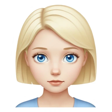 Pale girl with blue eyes and blonde short hair sticker