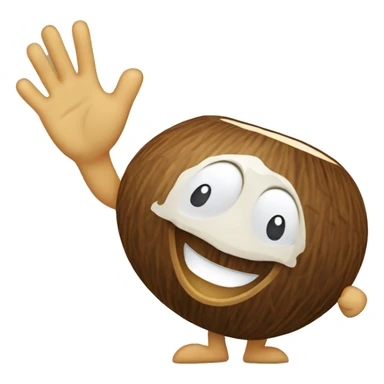 Happy clapping cartoon coconut sticker
