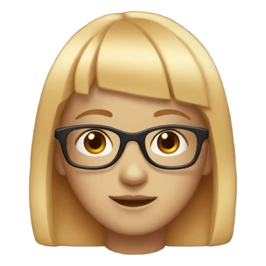 A girl with white bangs, medium-length red hair, and glasses. sticker